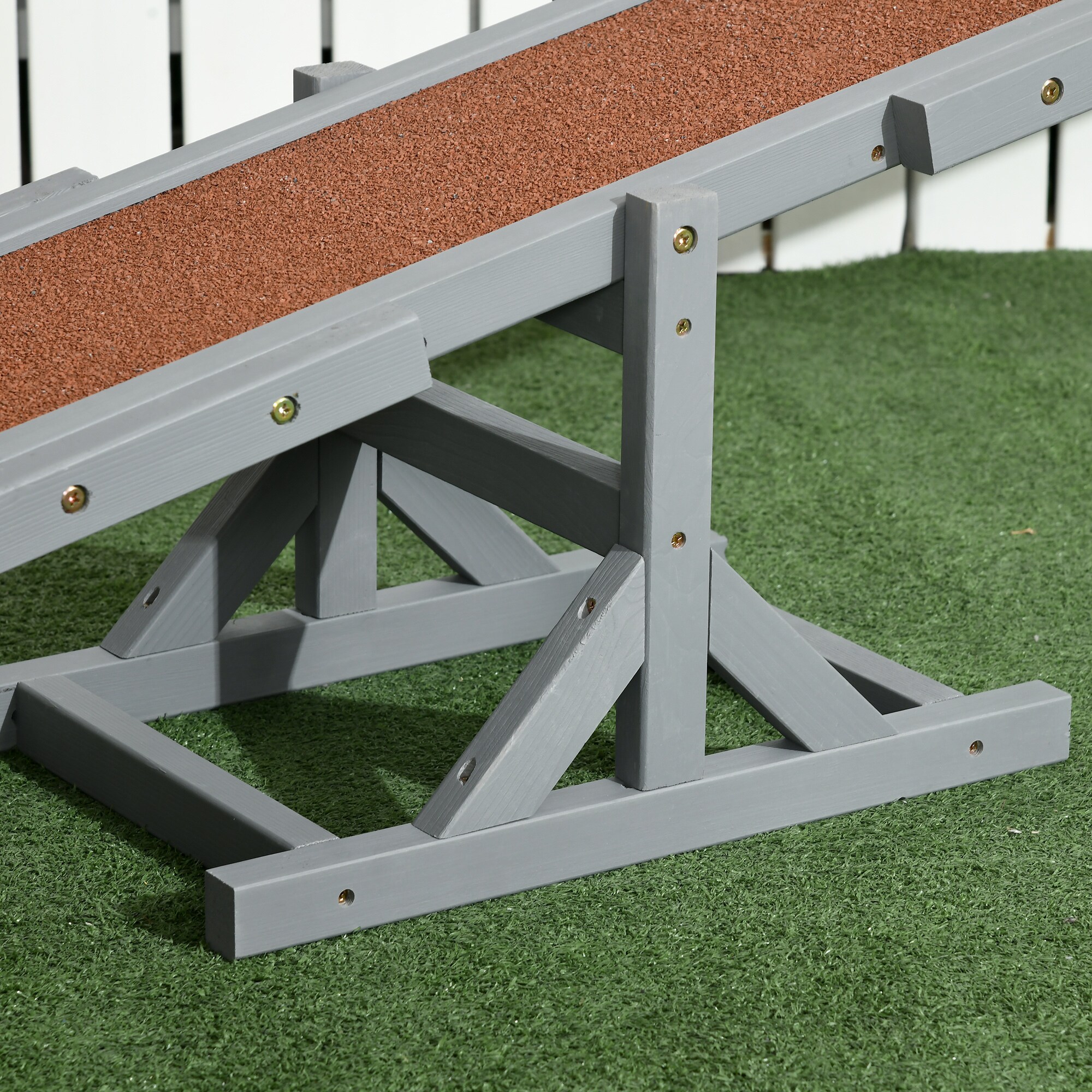 PawHut Hundewippe mit Anti-Rutsch Belag grau 180L x 30B x 30H cm
