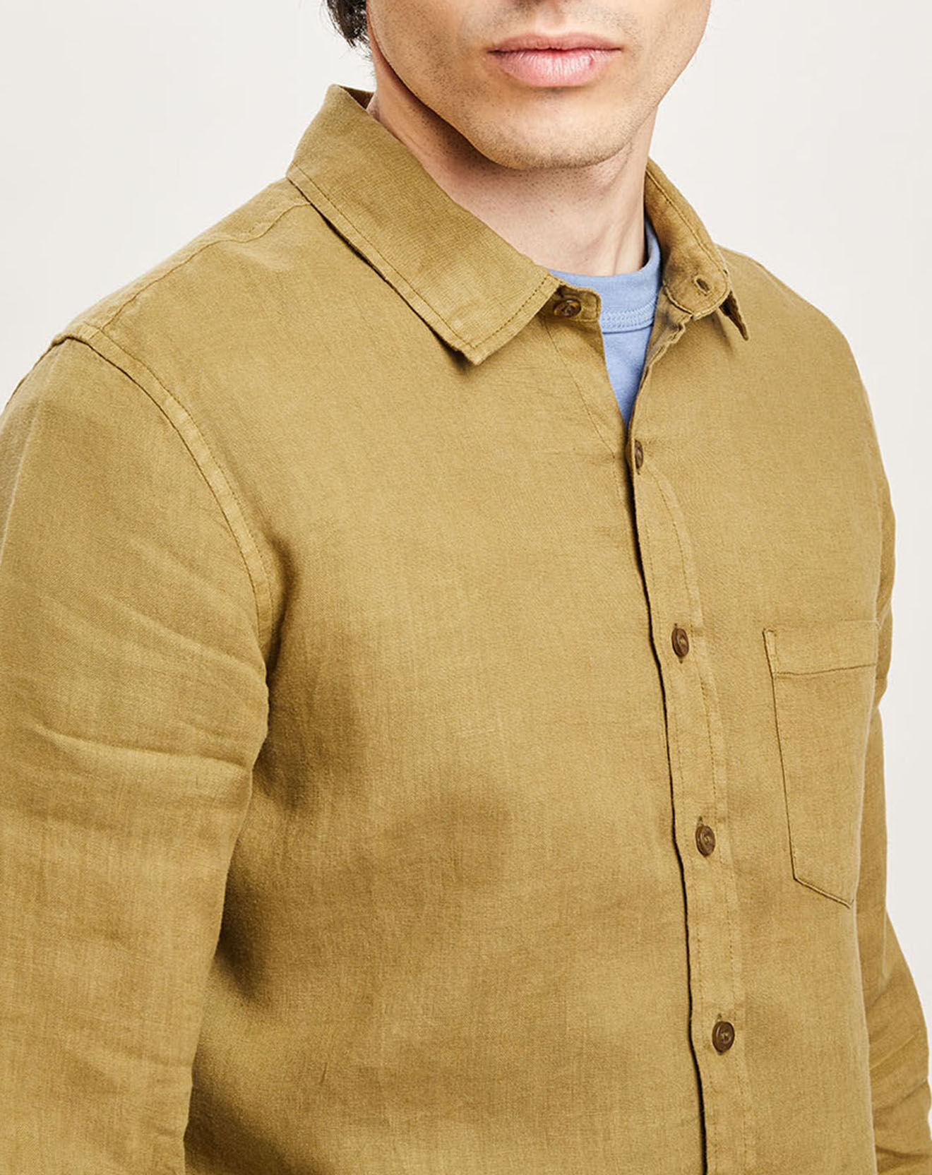 Harris Wilson Chemise slim 100% Lin Efesio militaire