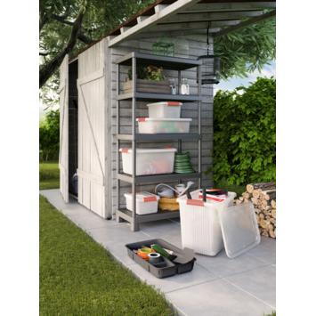 Keter Plus stellingkast - 5 planken - 90x40x182cm - zwart
