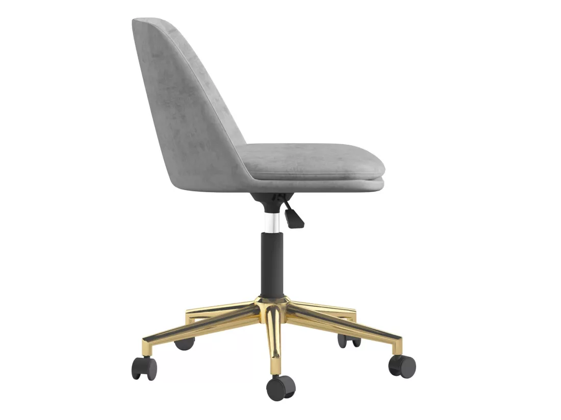 Chaise de bureau en velours gris clair