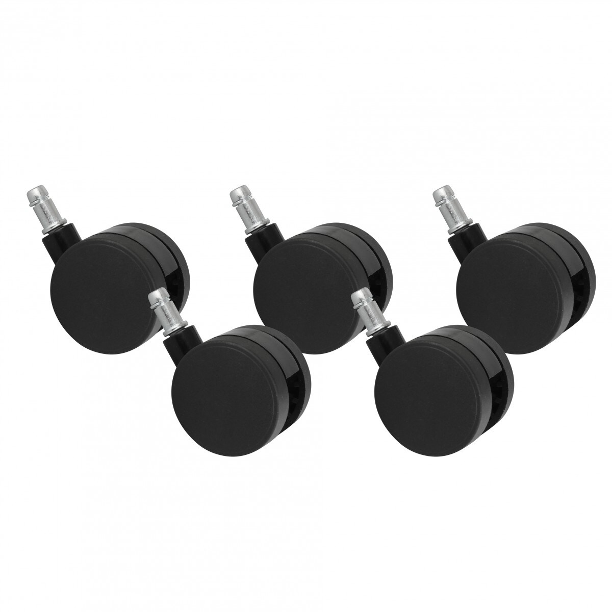 KADIMA DESIGN Premium Bürostuhlrollen aus Polyurethan: Schwarz, 5er Pack, 60 mm Rollendurchmesser, geeignet für Teppichböden.