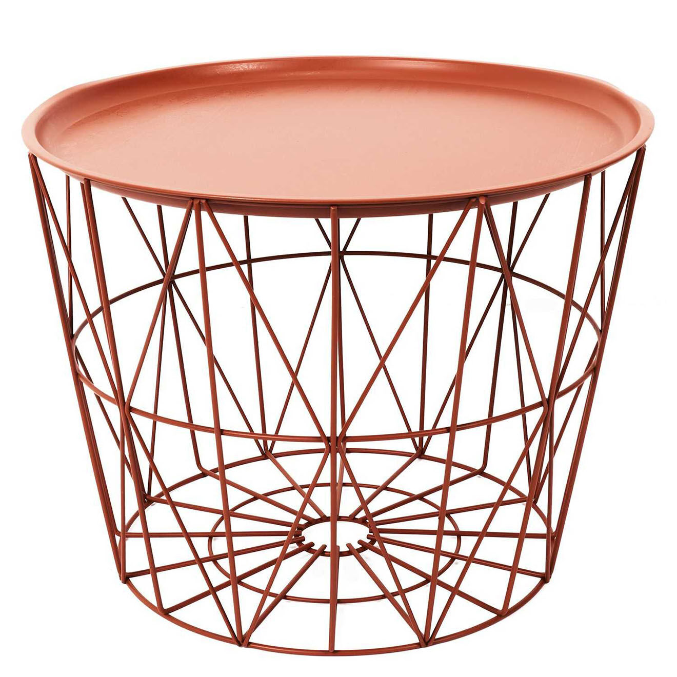 Home Deco Factory Table filaire en métal orange - 40x52.5x52.5 cm