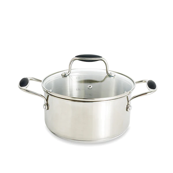 Faitout Excell’Inox 20 cm et couvercle en verre Mathon