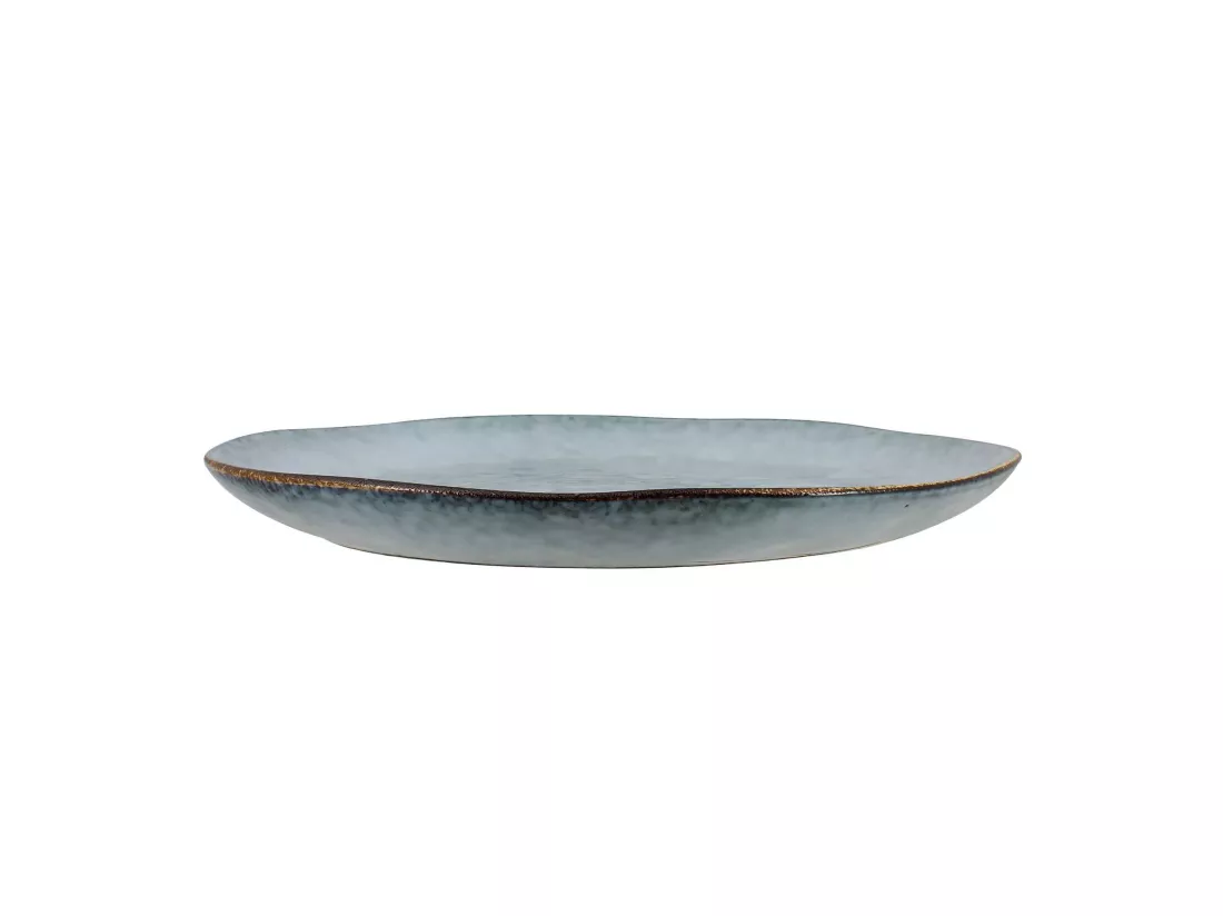 Ogo Living - Lot 6 Assiettes Plates Aronal 27.5cm En Gres Bleu