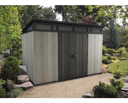 Keter Artisan 11x7 tuinhuis inclusief vloer 342 x 218 cm houtlook