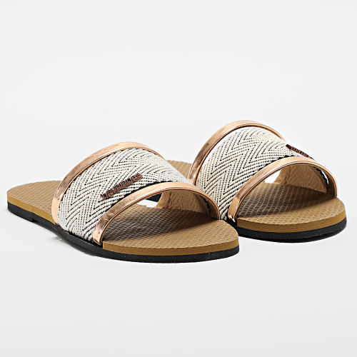 Claquettes You Trancoso Premium Blanc Doré