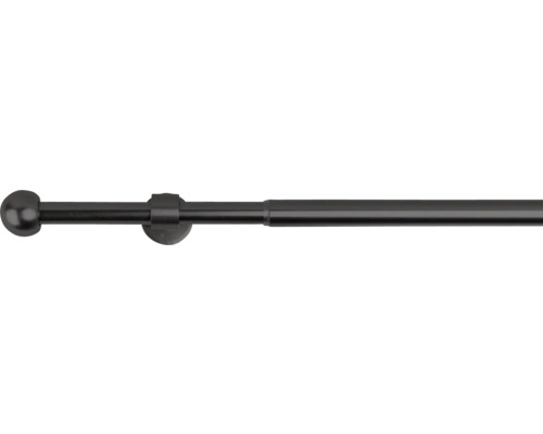 Uitschuifbare gordijnroedeset, 2-in-1, zwart, 120-210 cm, Ø 16/19 mm