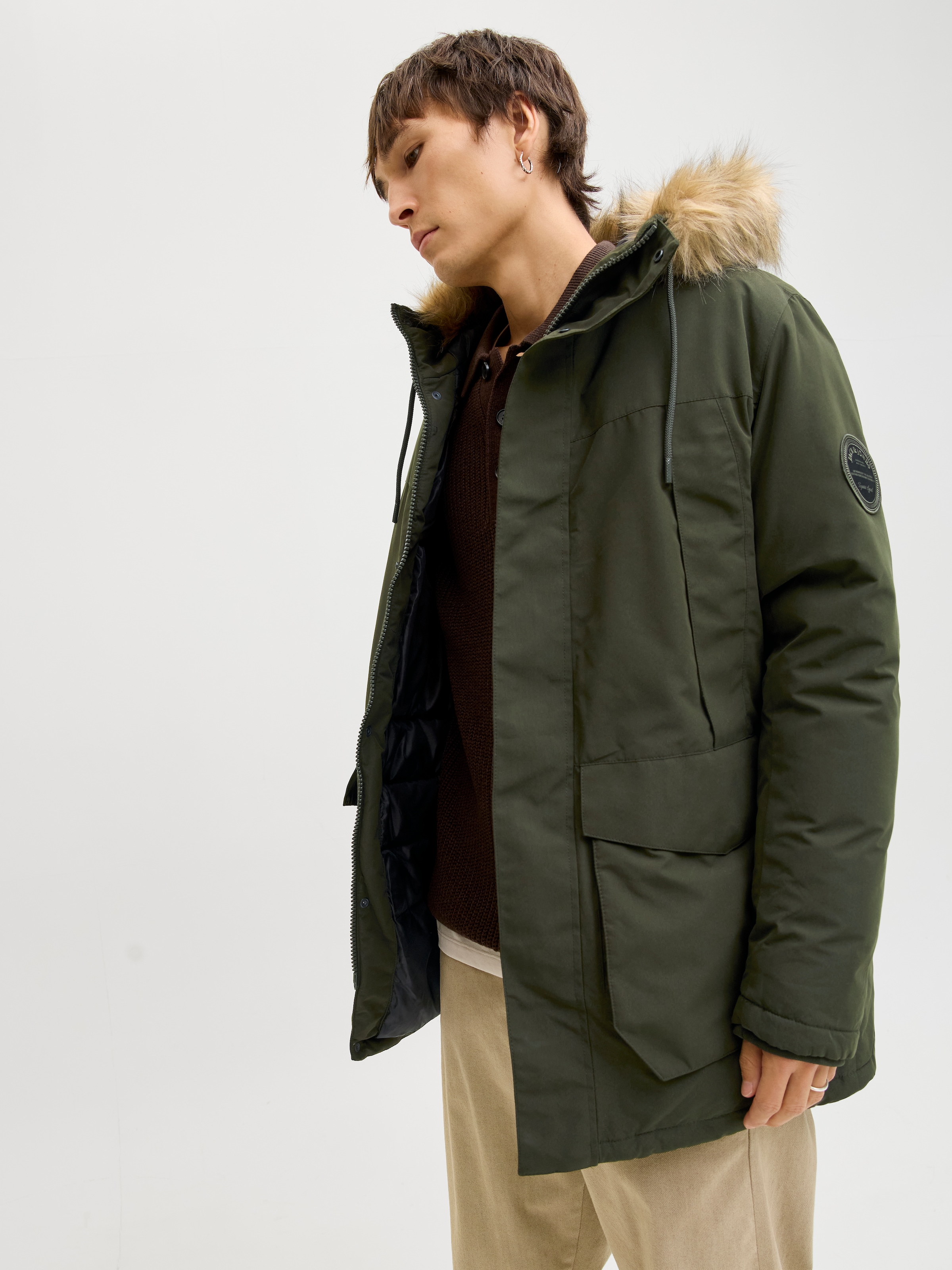 Jack & Jones Parka »JJCAMP FAUX FUR PARKA BF« mit Kapuze