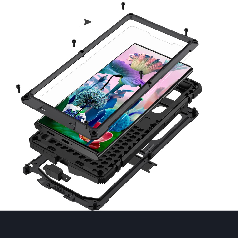 Samsung Galaxy S23 Ultra 5G Hybrid Hardcase Hülle   Kickstand Aufsteller - Schwarz
