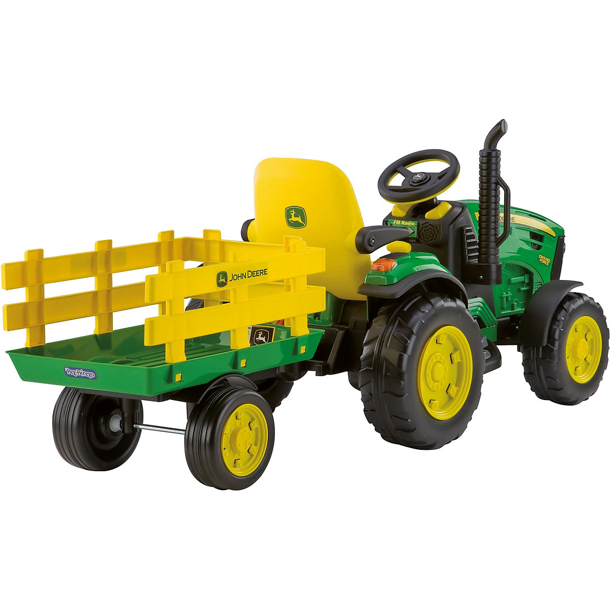 John Deere Elektrofahrzeug mit Anh&auml;nger 12V