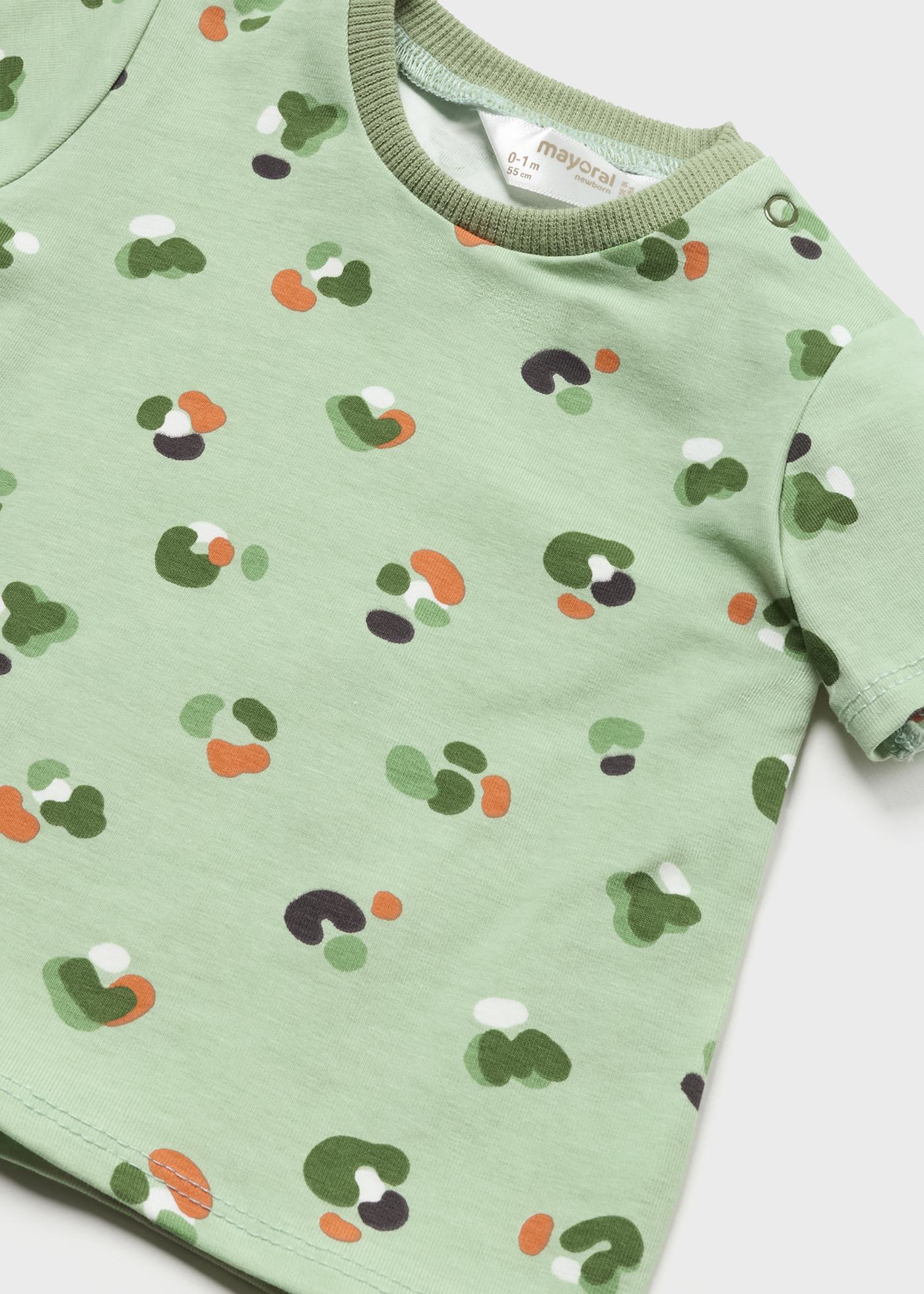 Jardineira jeans com camiseta de algodão para recém-nascido