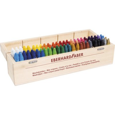 Craie de cire COLORI, boîte en bois de 100