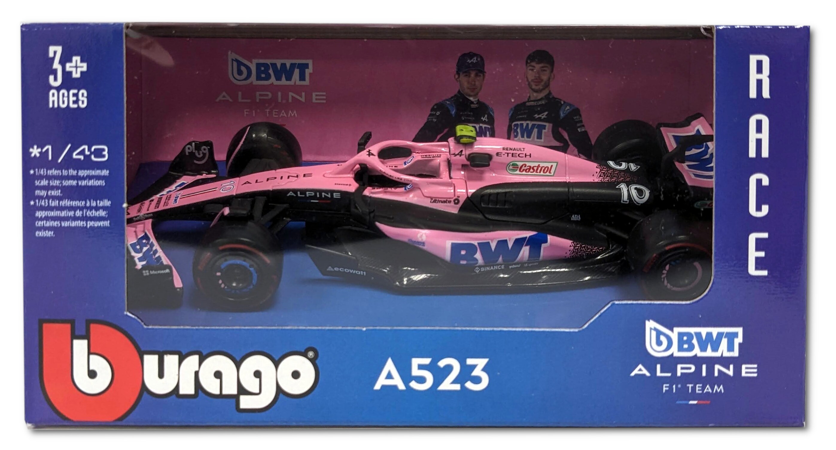 Bburago 18-38072G1 - Modellauto - F1 Renault Alpine A523' 23 Bahrain #10 Gasly (Maßstab 1:43)