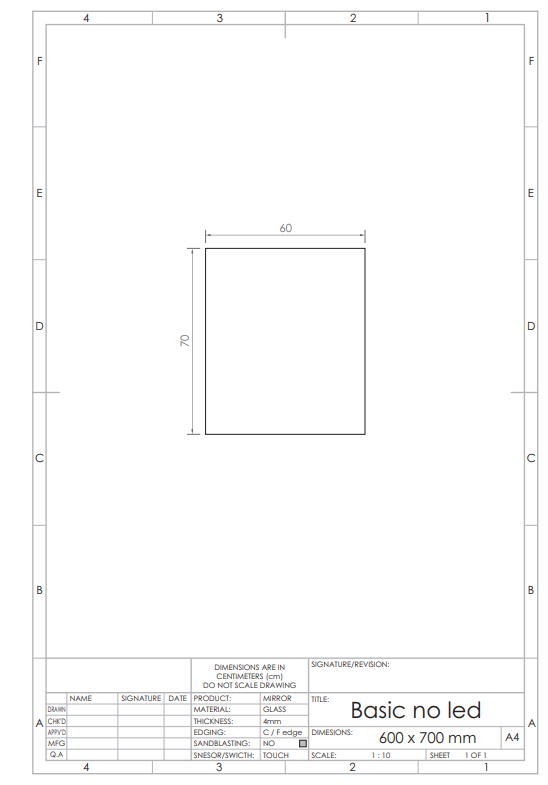 Gliss Design Basic spiegel 60x70cm