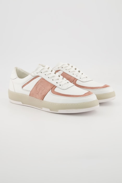 Leder-Sneaker, sportive Lochung, Weite H