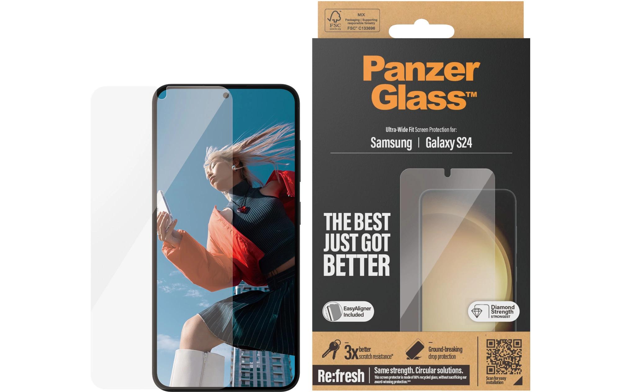 Displayschutz Ultra Wide Fit Galaxy S24 mit ApplicatorDisplay-Schutzfolie für das Samsung Galaxy S24