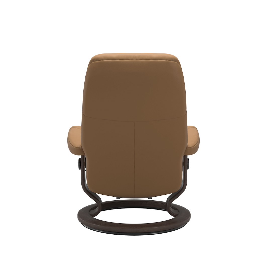 Consul (M) Classic lenestol med krakk Hud Paloma Spesial Taupe og Classic understell wengebeiset