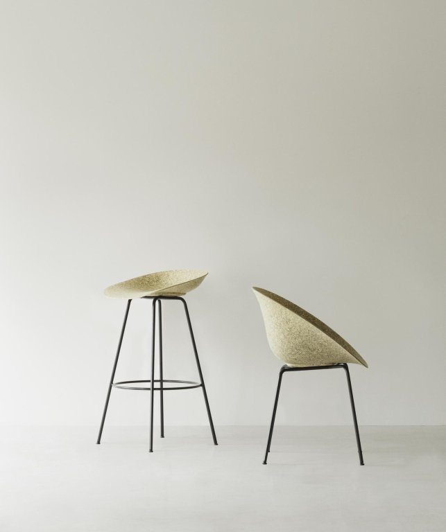 Normann Copenhagen Mat Barstool barkruk 75 cm Hemp Cream Steel