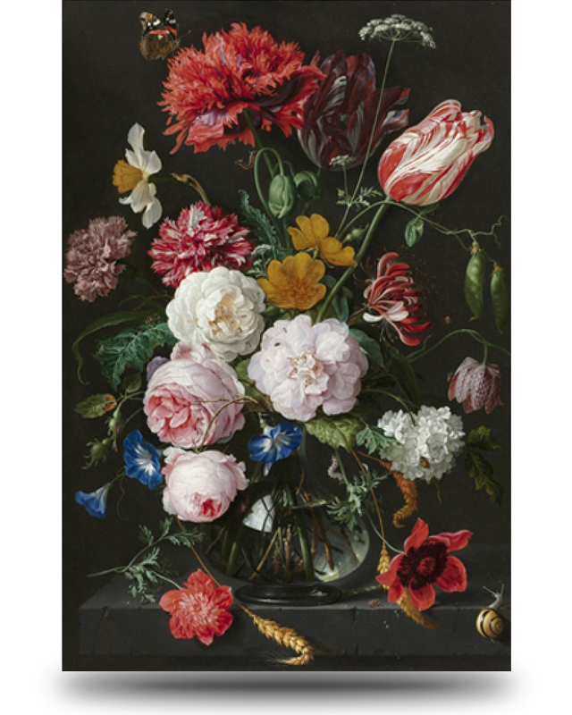 Canvas schilderij Bloemen in vaas - Jan Davidsz De Heem 80 x 120 cm