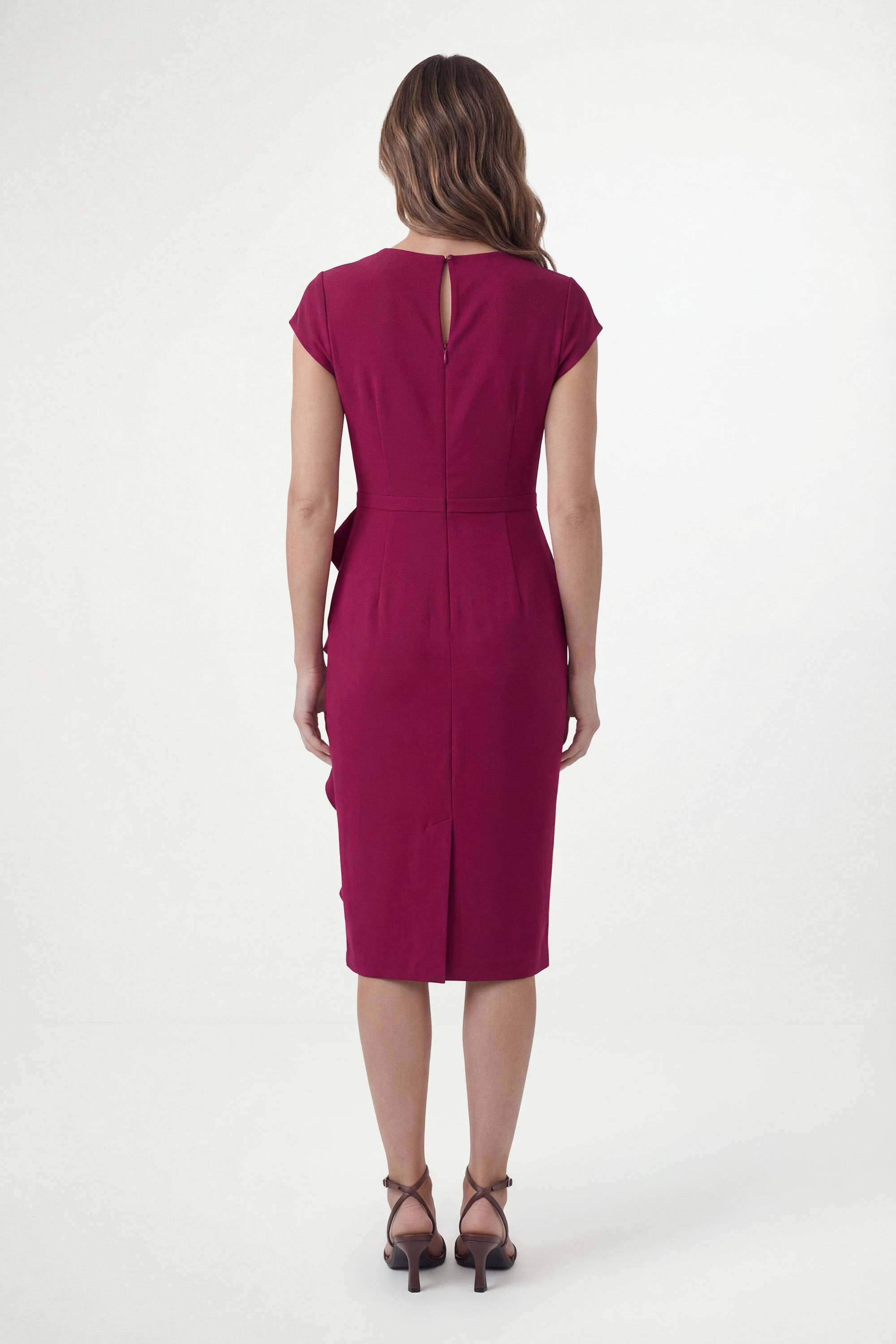 Wallis Robe Midi Plissée À Volants En Crêpe Petite