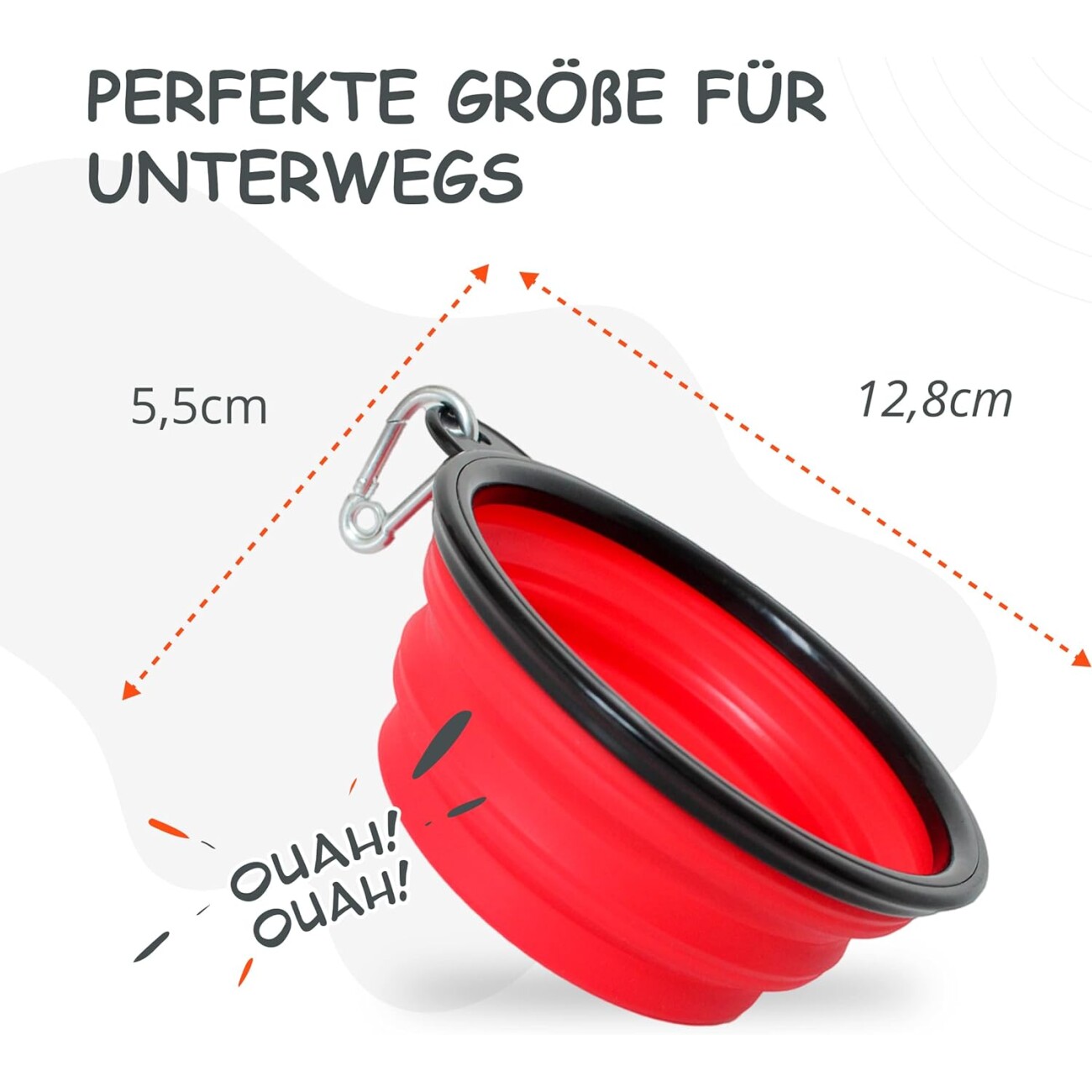 Petsation Faltbarer Reisenapf Rot 350 cm³