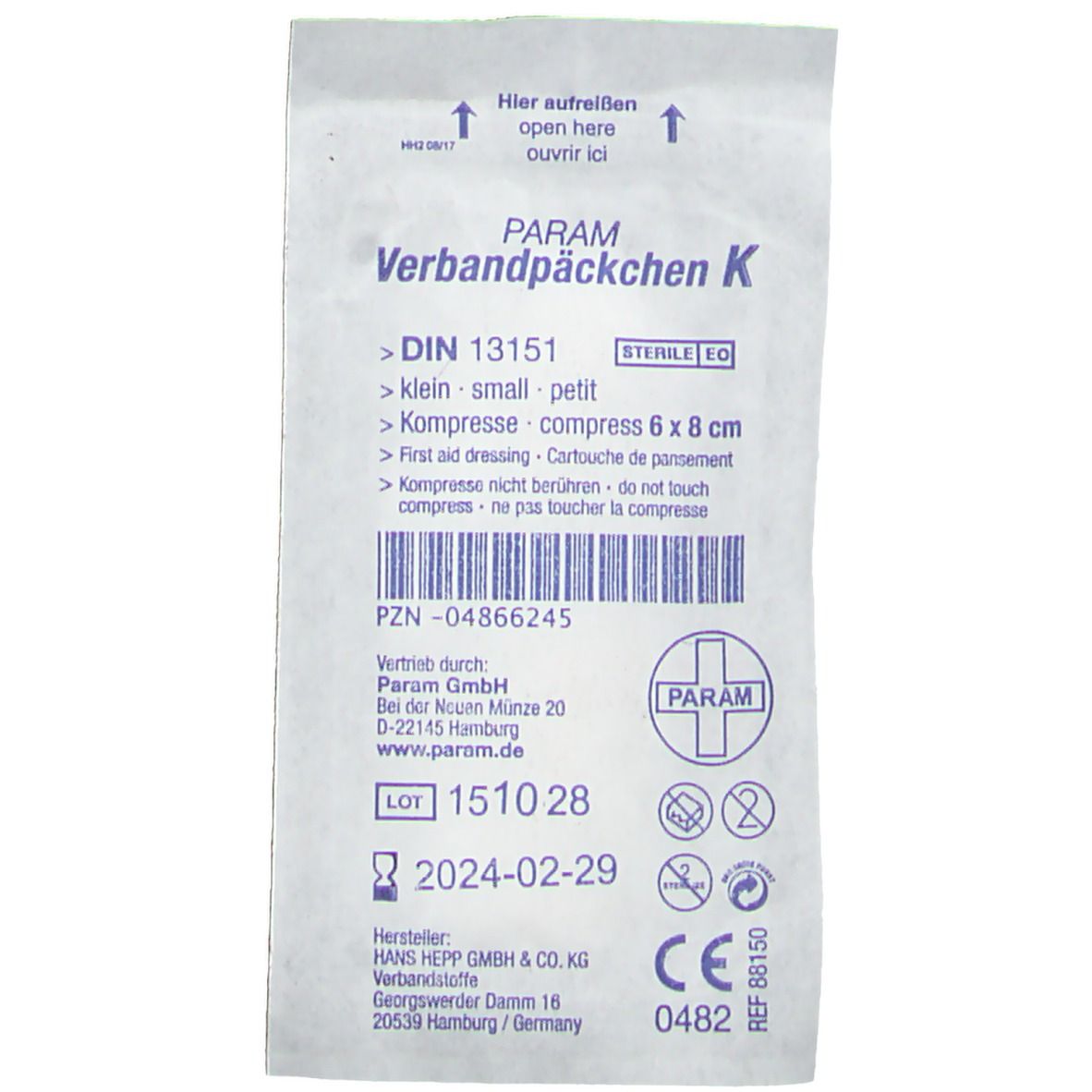 PARAM Verbandmull 6 x 8 cm