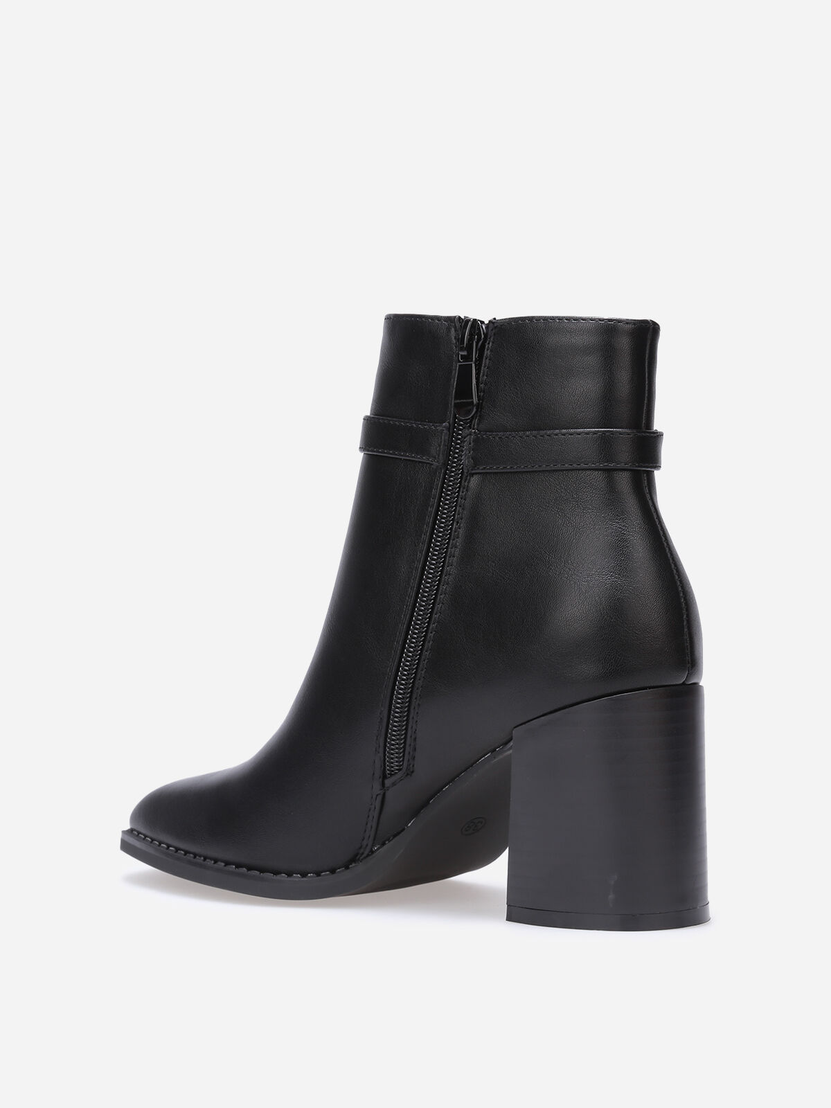Bottines en simili à mors doré- Noir