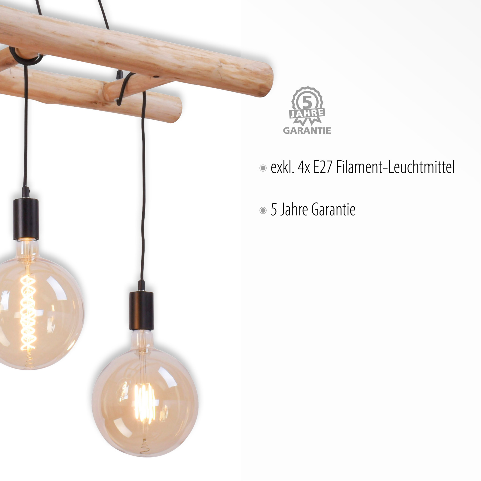 Pendelleuchte - beige-schwarz - 120 cm