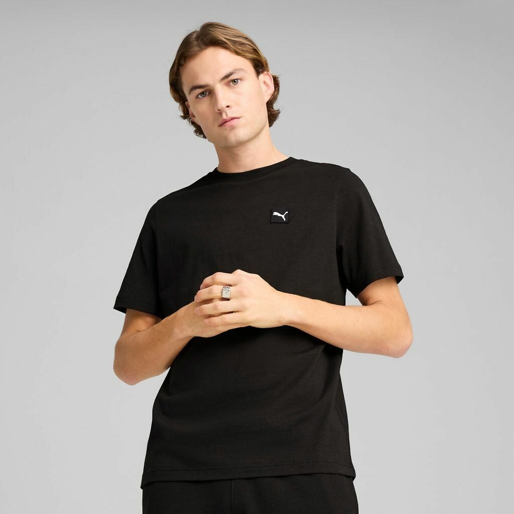 PUMA<br>Camiseta de manga curta com logotipo quadrado bordado
