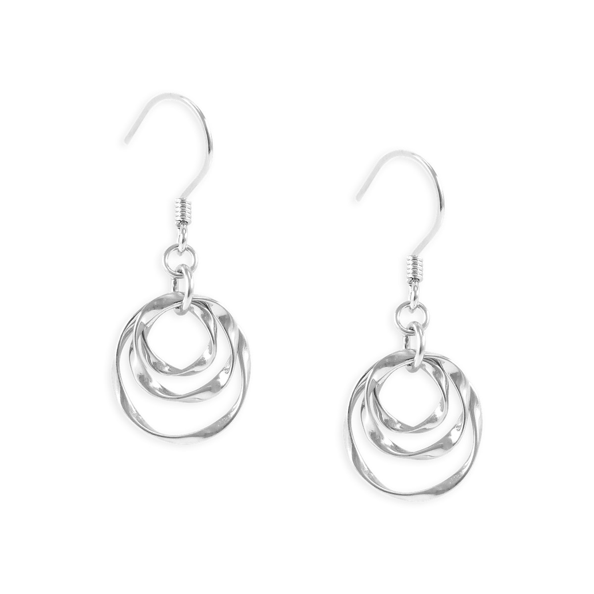 Boucles d'oreilles pendantes en argent 925 rhodié