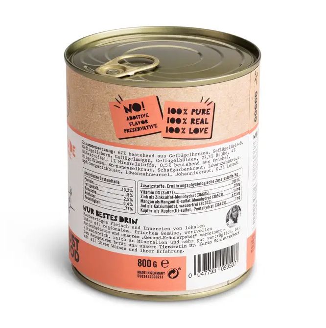 Dogs’n Tiger Adult Premium Hundefutter, Nassfutter, Getreidefrei, Gaumenfreude, Geflügel