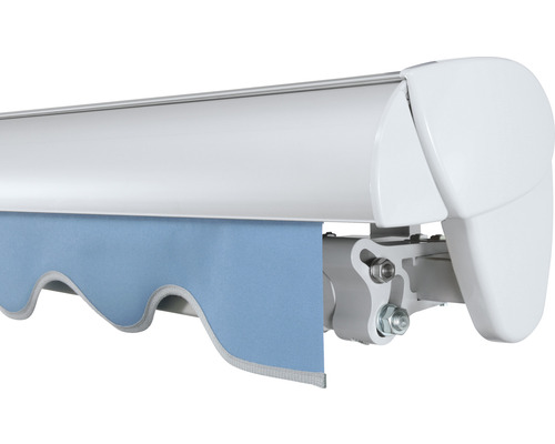 SOLUNA Semi-Cassette Zonnescherm Classic 2.5x1.5 Stoffen Design 8204 Frame E6EV1 Zilver Geanodiseerd Aandrijving rechts incl. motor, wandschakelaar