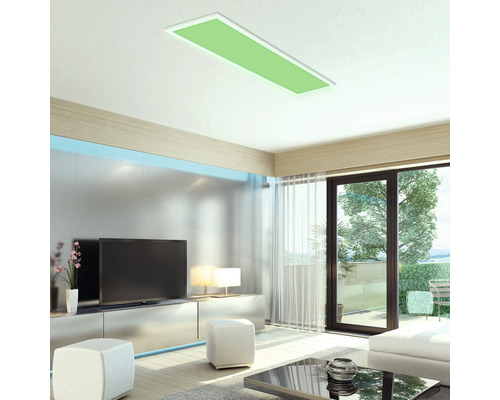 Dimbaar LED-paneel 24W 2400 lm CCT 3000K-6500 K + RGB 100x25 cm wit + nachtlampfunctie, geheugenfunctie, afstandsbediening