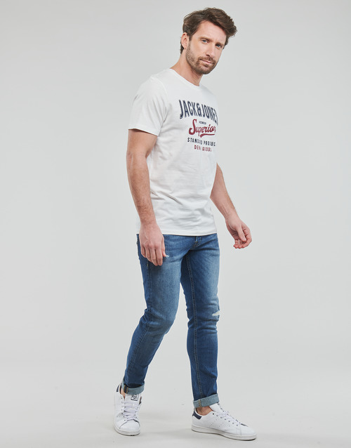 Jack & Jones - JJELOGO TEE SS O-NECK - Ecru