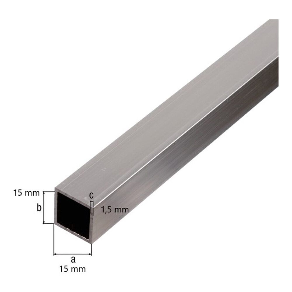 FIRKANTRØR GAH ALBERTS RUSTFRITT STÅL 15X15X1,5MM 2M