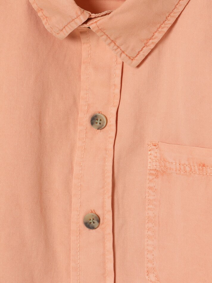 Camisa de manga curta com bolso - Damasco