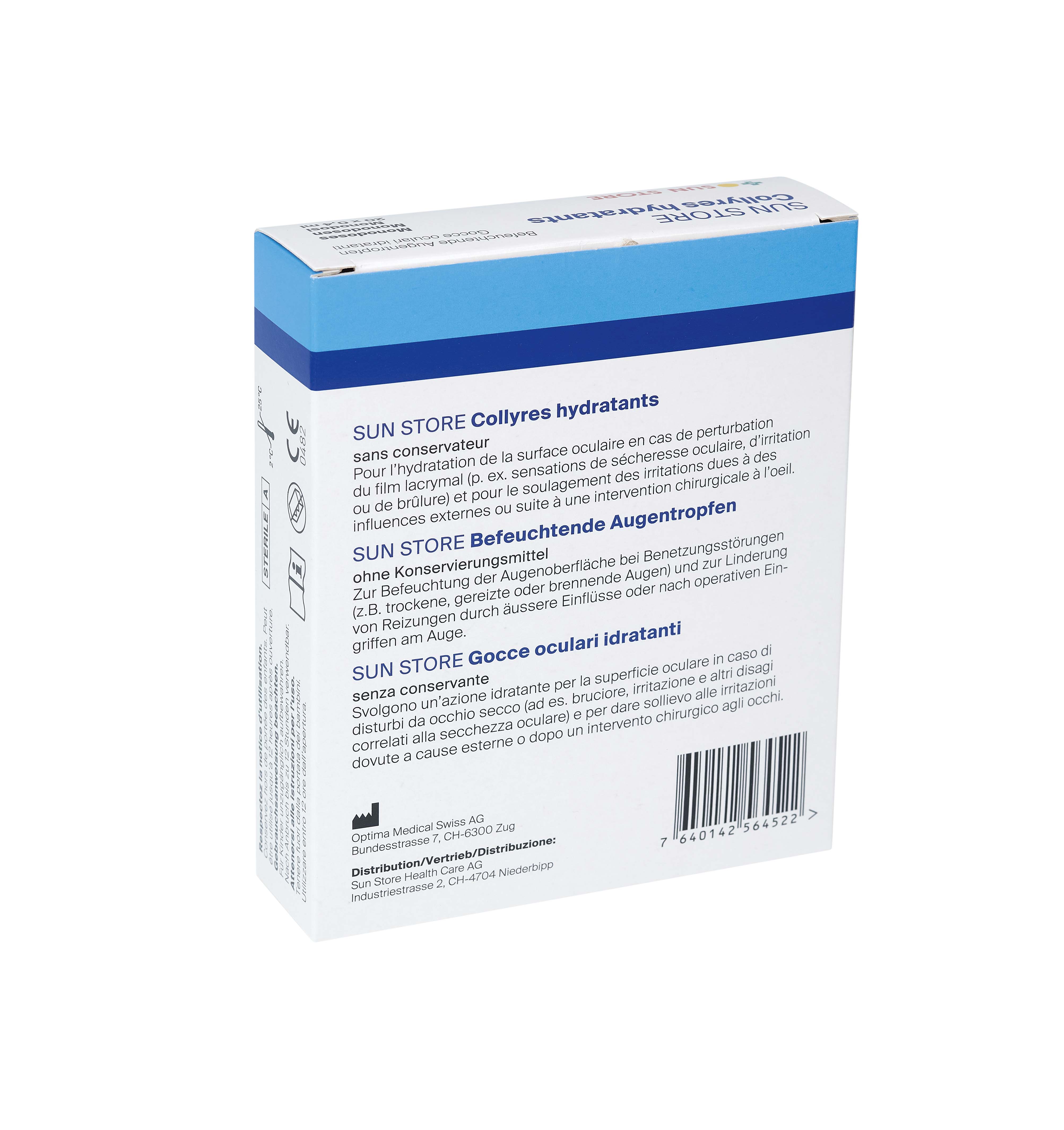 Sun Store Befeuchtende Augentropfen<br>20 × 0.4 ml, Monodosis, Augentropfen, Lösung