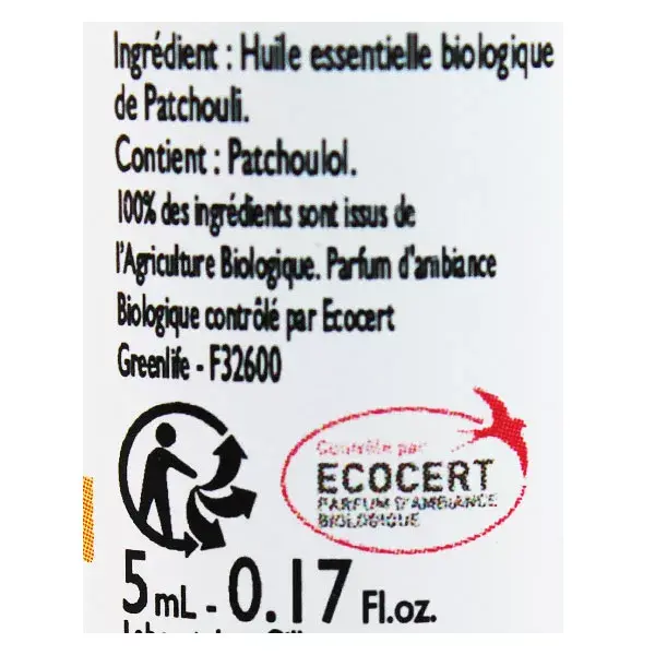 Le Comptoir Aroma Óleo Essencial Orgânico de Patchouli 5ml