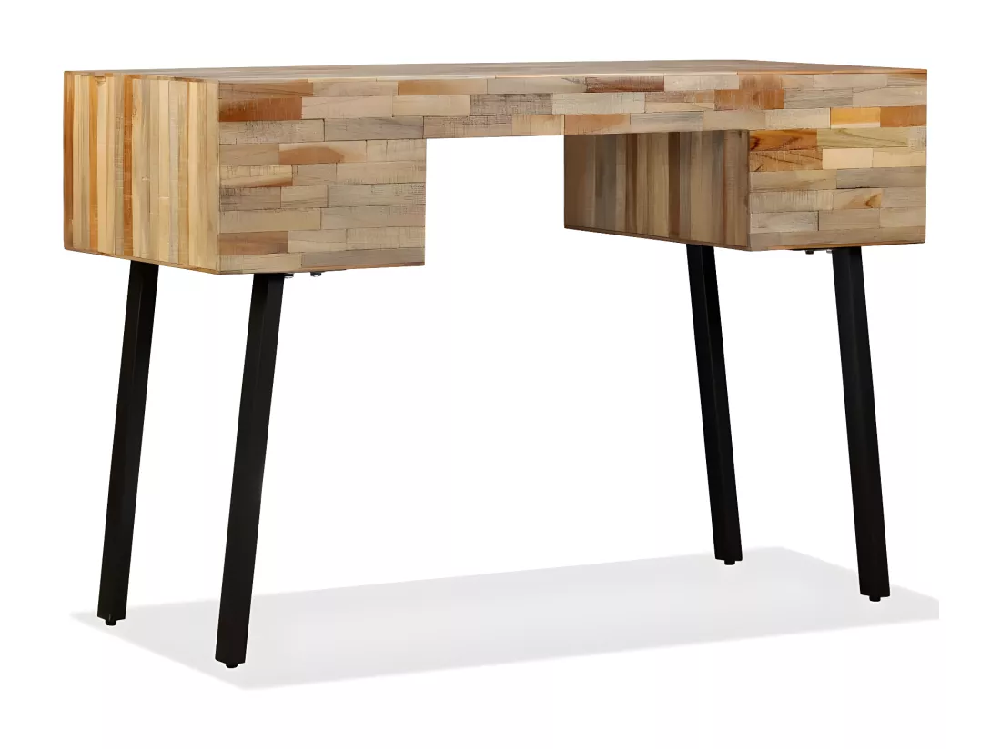Bureau Teck de récupération massif 110 x 50 x 76 cm