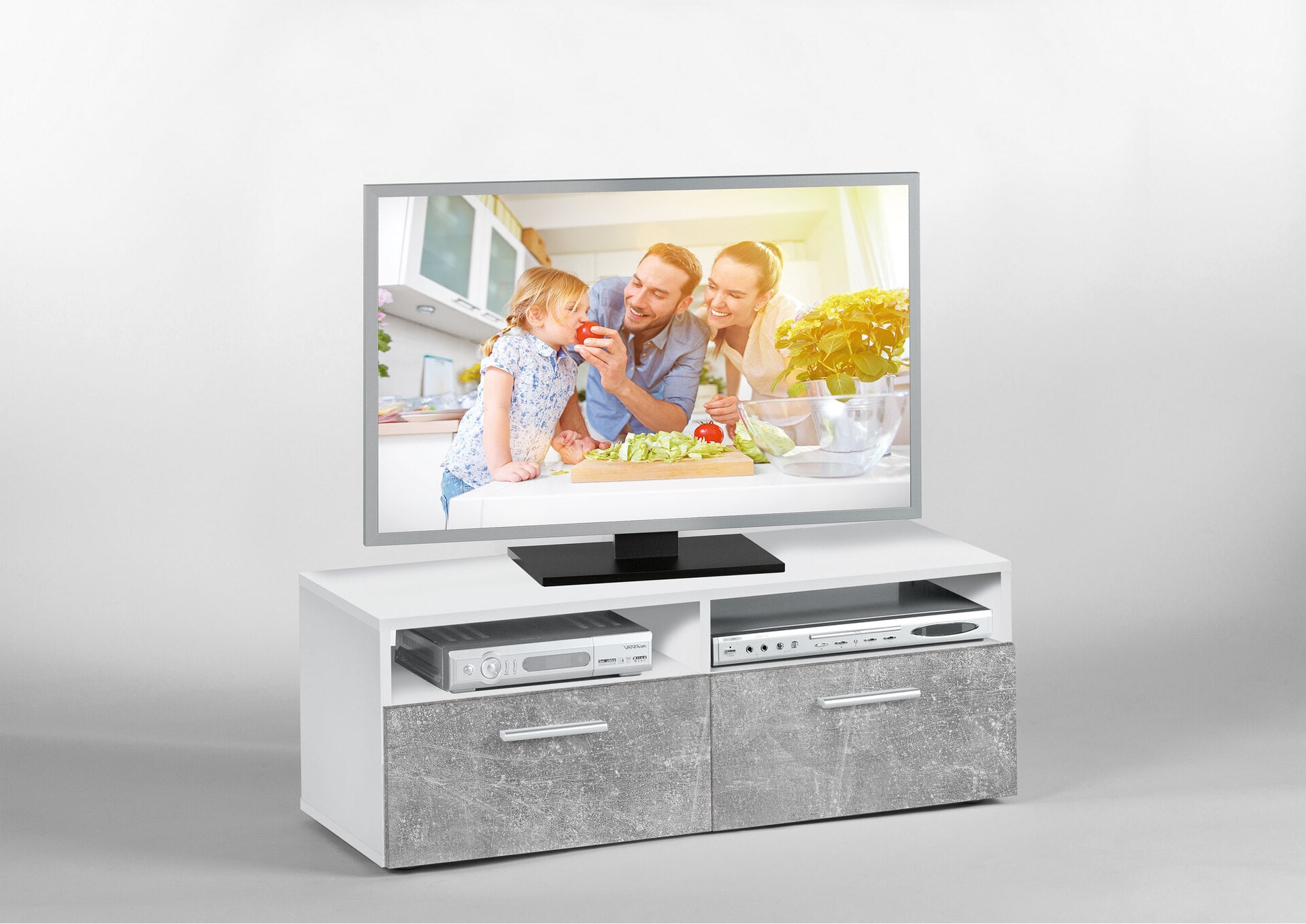 TV Lowboard Rana Beton Dekor/Weiß ca. 95 x 36 x 35 cm