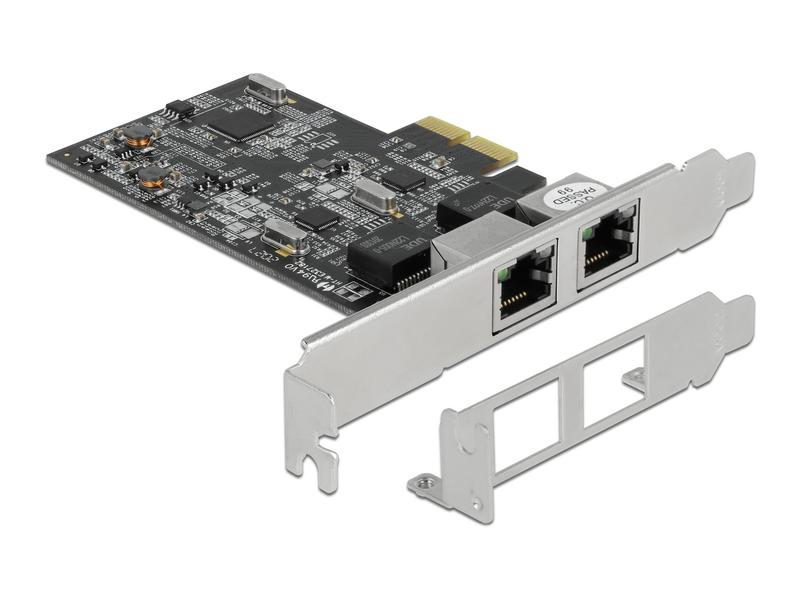 Delock Netzwerkkarte 2x 2.5 Gbps RJ-45 PCI-Express x2 PCI Express x2 Karte auf 2 x RJ45 2.5 Gigabit LAN RTL8125