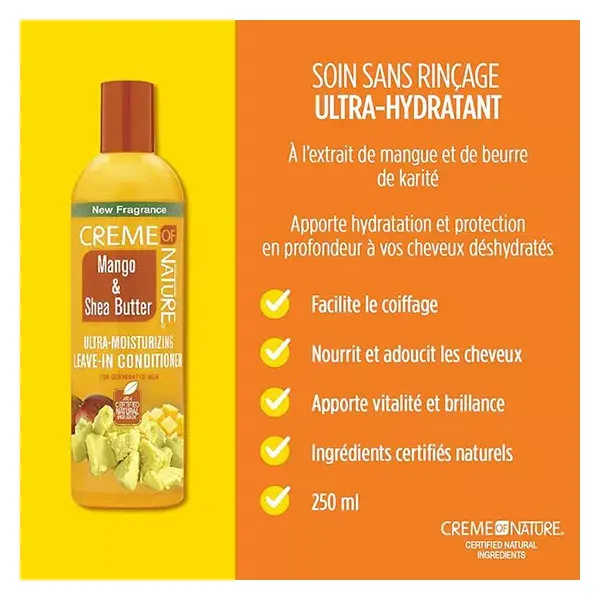 Creme of Nature, CNI, Tratamento Leave-In Ultra-Hidratante com Manga, 250ml