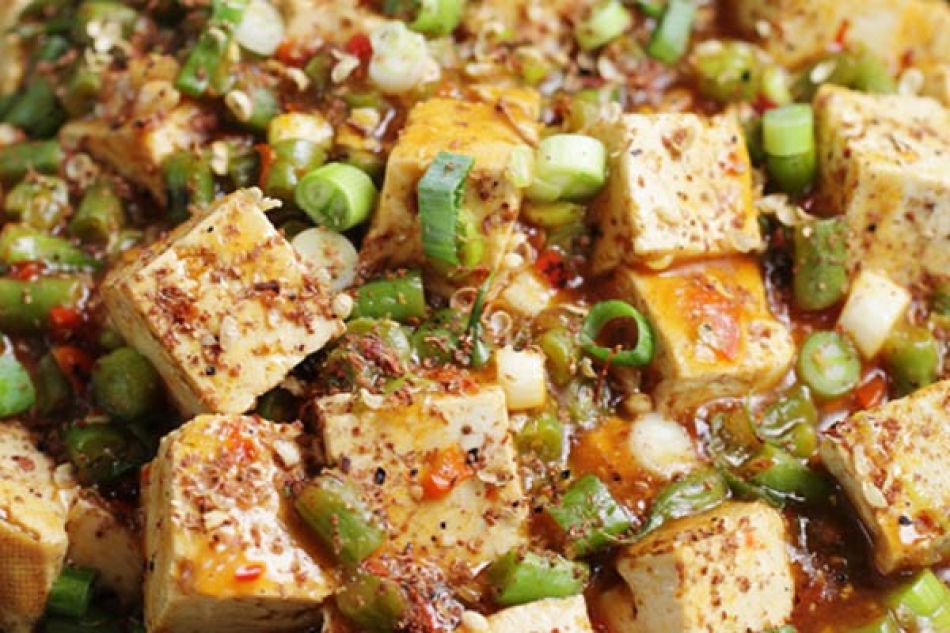 Mapo tofu met sperziebonen