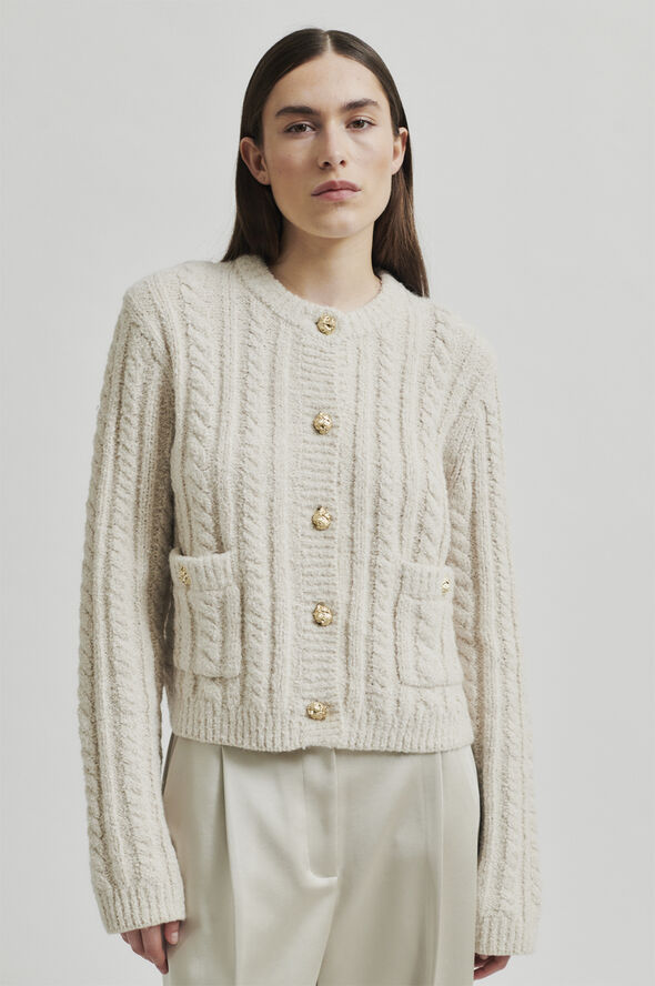 Second Female Karolina Knit Cardigan Pumice stone