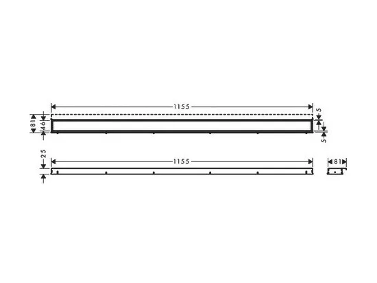 Caniveau de douche 120 cm HANSGROHE RainDrain Match acier inox brossé