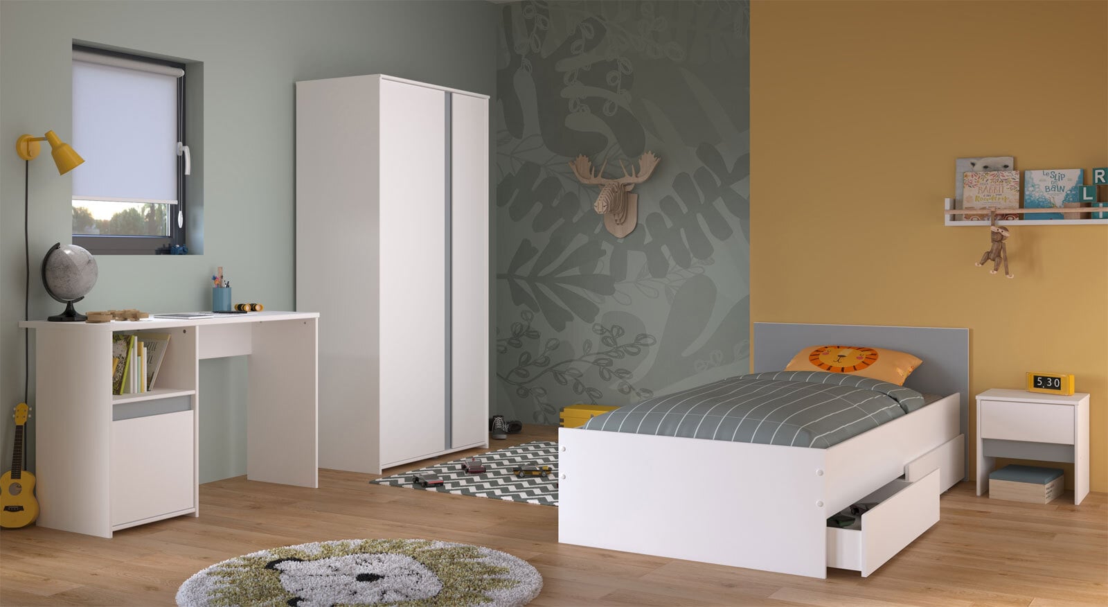Parisot Kinderzimmer Pirouette 23 weiß / rosa / grau