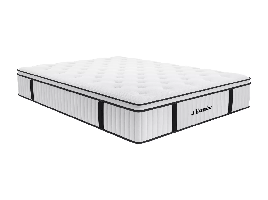 Matelas 180 x 200 cm ressorts ensachés surmatelas intégré ép.28cm - AMERICAN DREAM de YSMÉE