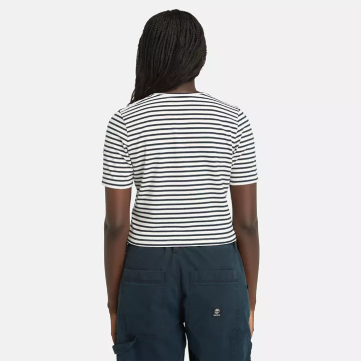 T-shirt Baby à rayures pour femme en bleu