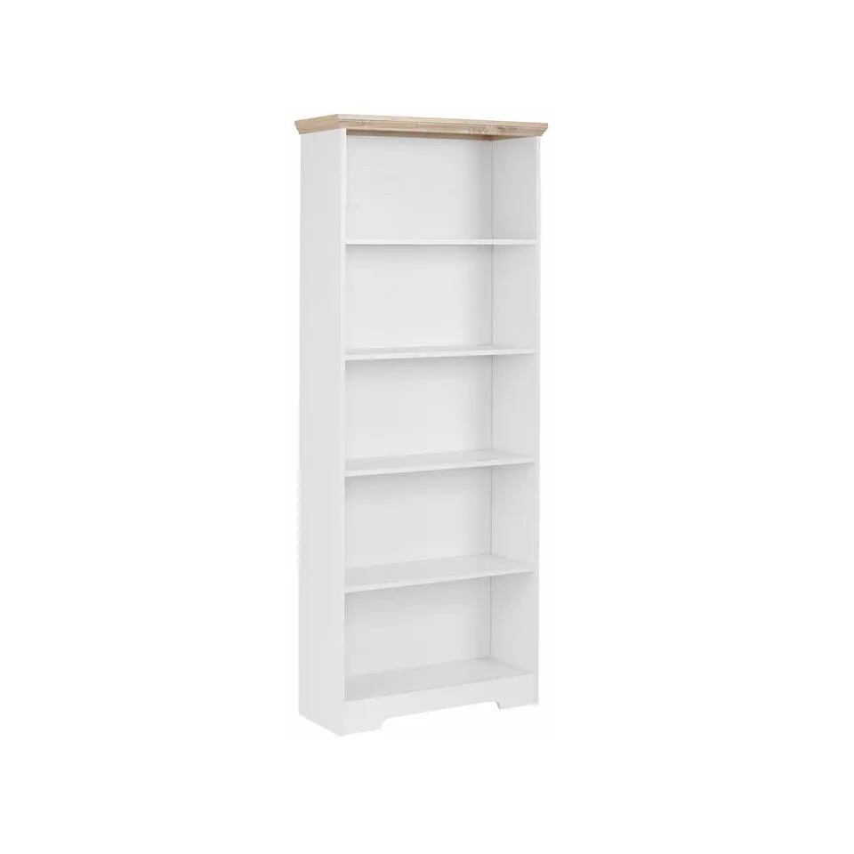 Nanna - Boekenkast met 5 planken in wit / eiken effect