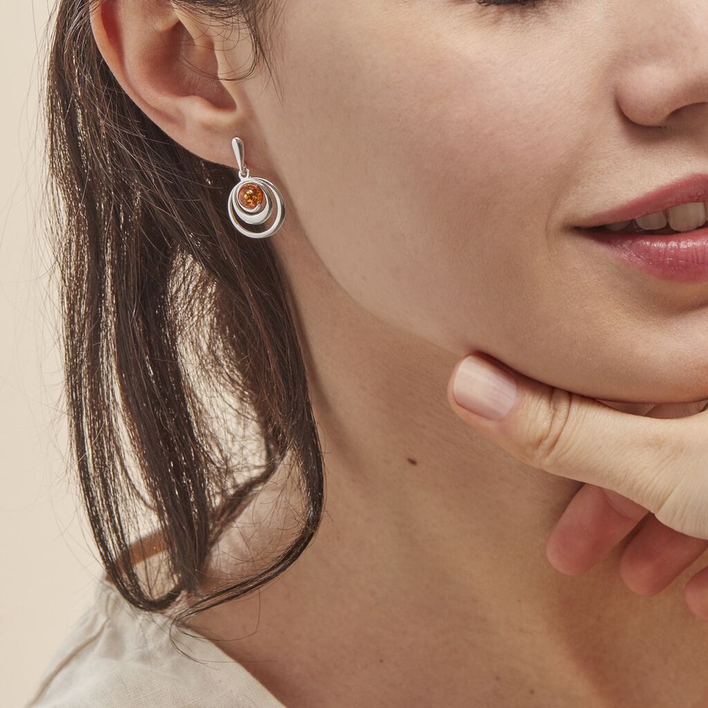 Boucles D'oreilles Argent Blanc Alanna Ambres